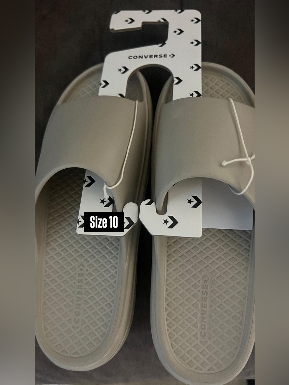 Converse Women's Slide Sandals in Light Gray